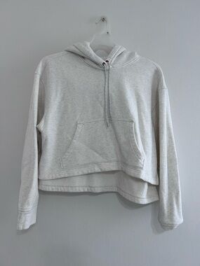 Bundle: Cozy Light Gray Cropped Hoodie -Women's Pullover Sweatshirt & Jogger Set